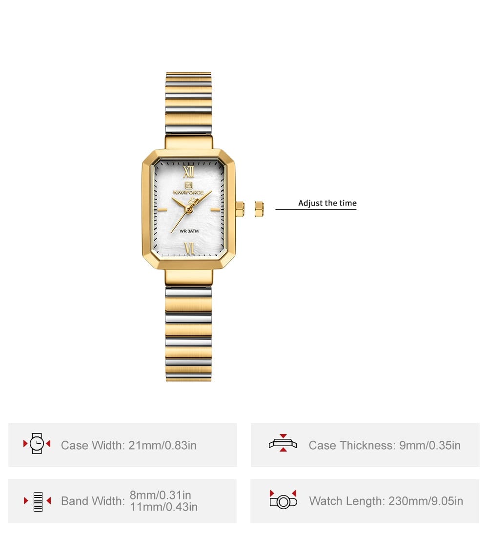 ساعت زنانه نیوی فورس NF5050 silver-gold - تصویر ۳