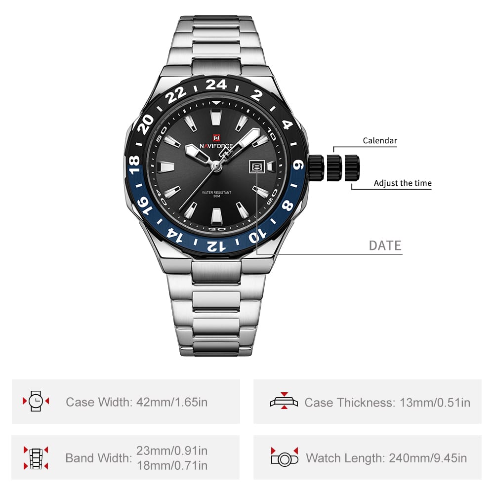 ساعت مردانه نیوی فورس NF9249 blue-black - تصویر ۴